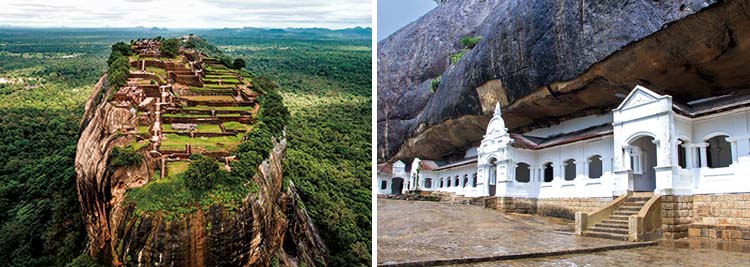 文化金三角內的丹布勒(Dambulla)小鎮的石窟寺聞名