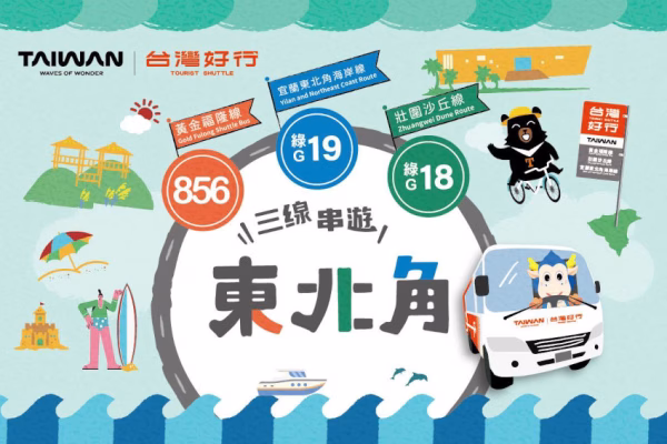 「東北角台灣好行8款獨家套票」，串聯856黃金福隆線、綠19宜蘭東北角海岸線與綠18壯圍沙丘線等3條人氣路線。民眾只要購買任一套票，即可當日無限搭乘三線巴士