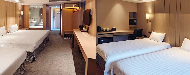 左:新館「雀客藏居 - 台北內湖」共有11層樓、158間客房、5種房型,高樓層房型「藏享套房」右:新館「雀客藏居 - 台北內湖」秉持「永續再設計」理念,保留原建築結構與風格,善用資源與空間(圖/雀客國際提供)