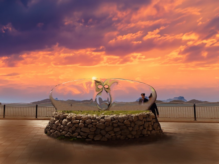 西澤利高《遠方的無色翅膀》於宇多津展出。