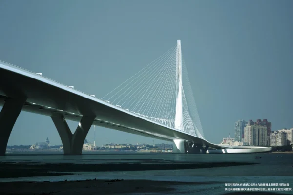 淡江大橋完工後示意圖(交通部公路局北區公路新建工程分局提供)