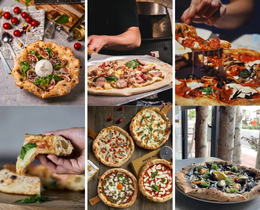 想找到獎的知名義大利餐廳，就上世界義大利美食週官網查詢。，（上排左起）GMT義大利餐廳、Botega del Vin。（下排左起）La Mole、安德睿 食表義廊、Ottimo Gelato。