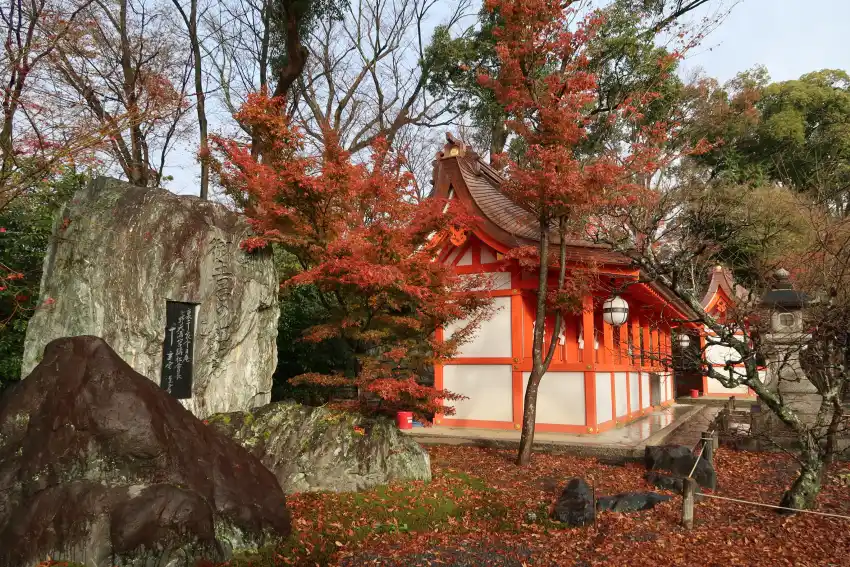 北野天滿宮旁的「御土居」是豐臣秀吉在1591年保留下來的防洪土壘，約種植了250棵的天然林木，秋冬到訪可欣賞到浪漫唯美的楓葉