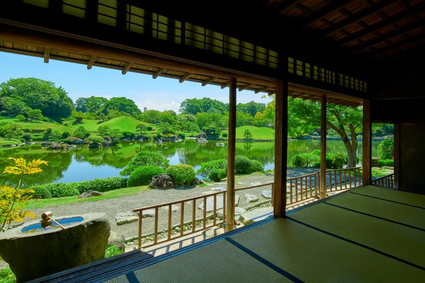水前寺成趣園的美麗日式庭園