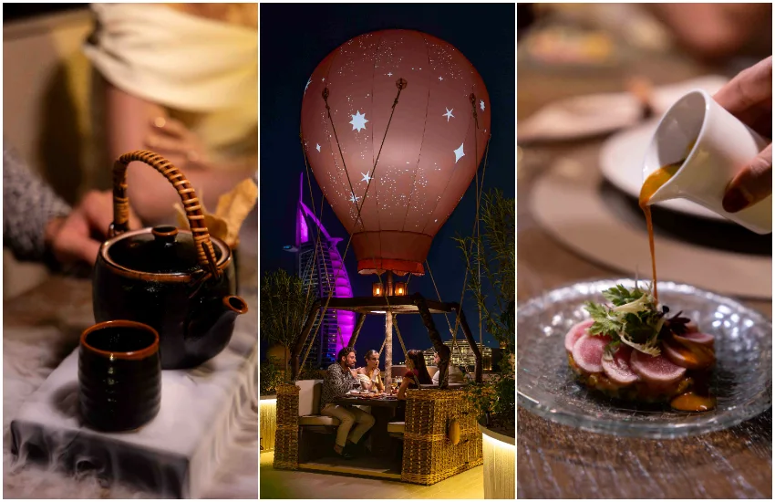 當夜幕降臨，「香料之路之旅」晚宴推出六道菜的饗宴，以味覺帶領賓客踏上一段沿著香料之路而行的夜間旅程