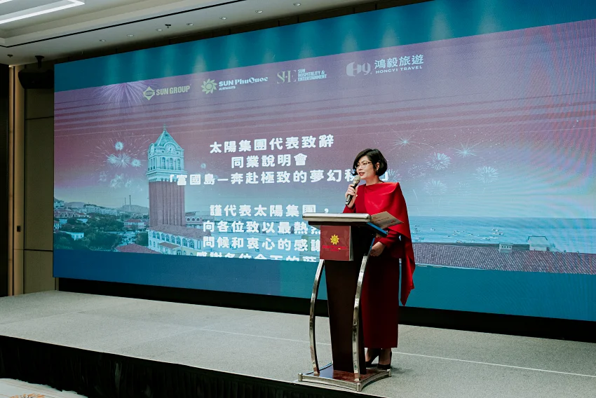 Sun Group 娛樂與度假事業群副總經理 陳阮女士（Trần Nguyện） 表示，選擇台灣作為首站國際航線，主要看重其在亞洲旅遊市場的成熟度與穩定需求，期望透過直飛航線，強化富國島與亞洲主要城市之間的連結。