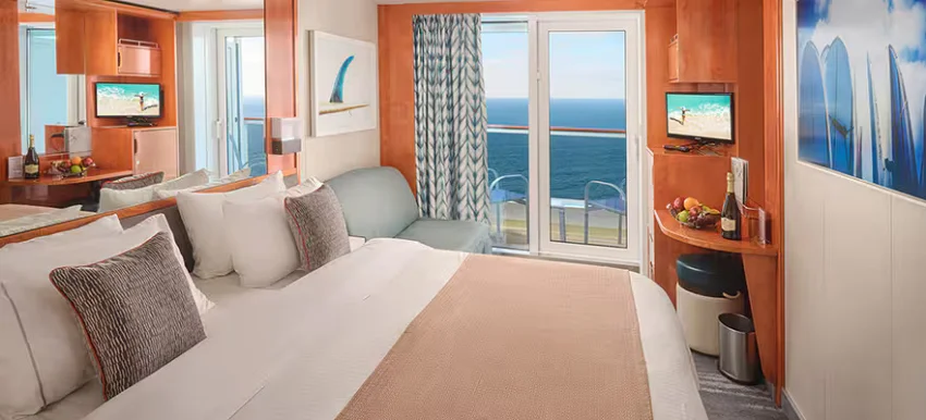 「美國之傲號」房型多元，超過一半客房配備私人陽台。圖片來源/Norwegian Cruise Line