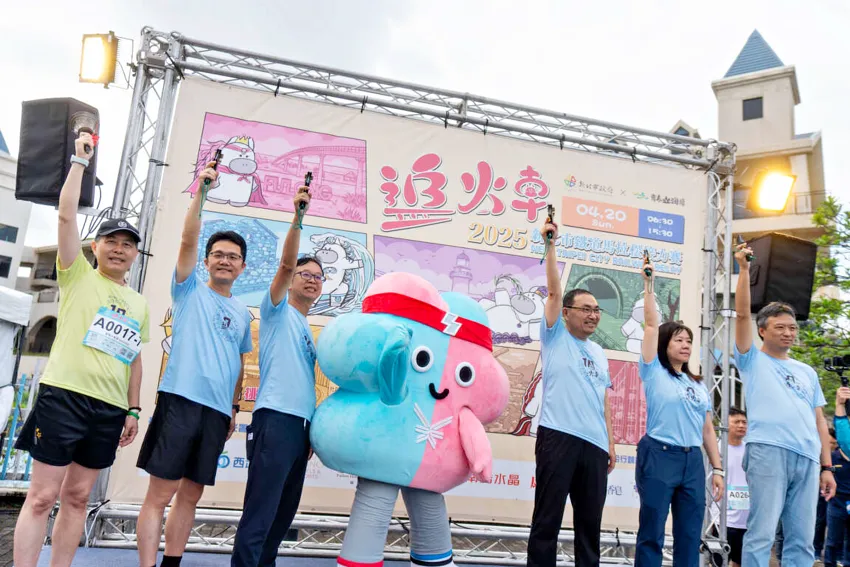 春季也可參與特色路跑活動，沿著鐵道追逐火車，體驗結合運動與鐵道觀光的獨特魅力(2025鐵道馬拉松活動照片)。