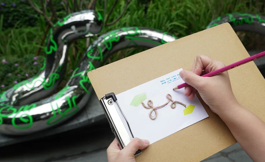 勤美術館藝術教育＿結合草悟道街區上的里山一二公共藝術計畫，尋著動物雕塑的腳步上一堂寫生課